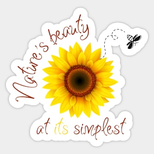 Simple Beauty - Bee on a Sunflower Sticker